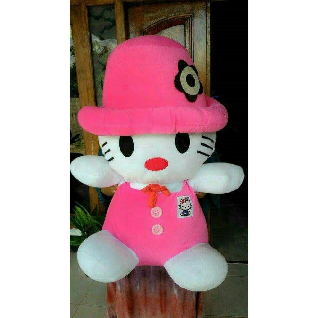 boneka hk hello kitty helo kity jumbo besar topi Murah
