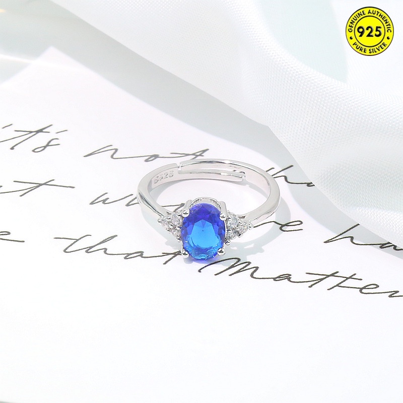 Cincin Kristal Emerald Warna Merah Dan Biru Untuk Wanita