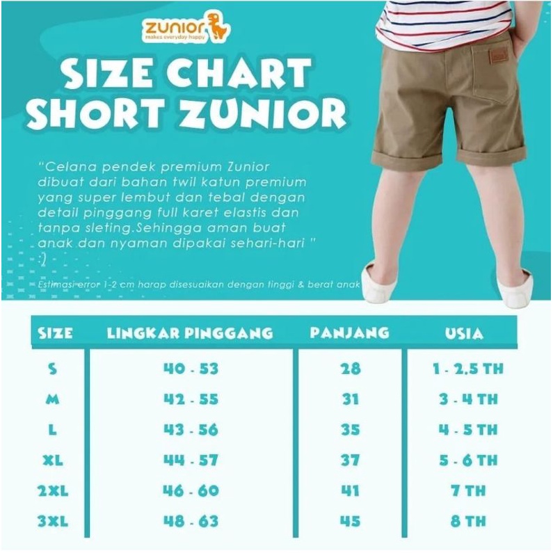 Celana pendek anak laki laki Chinos cowok Bahan Katun Short Pants Zunior