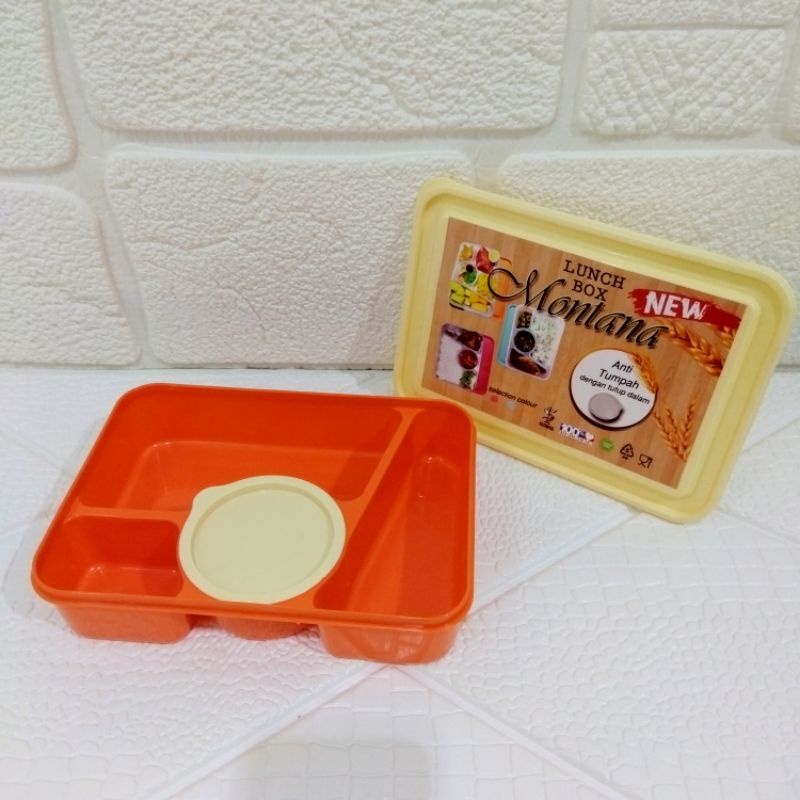 Kotak Makan Lunch Box 4 Sekat Anti Tumpah Food Grade