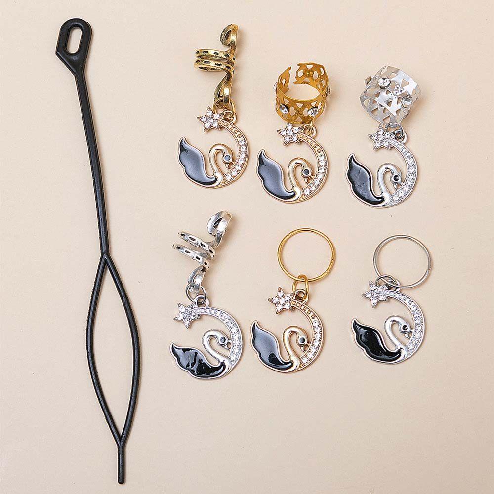 Needway Dreadlock Beads Cuff Charms Manual Wig Aksesoris Rambut Tabung Cincin Perhiasan Dekorasi Catatan Musik Kotor Kepang Rings