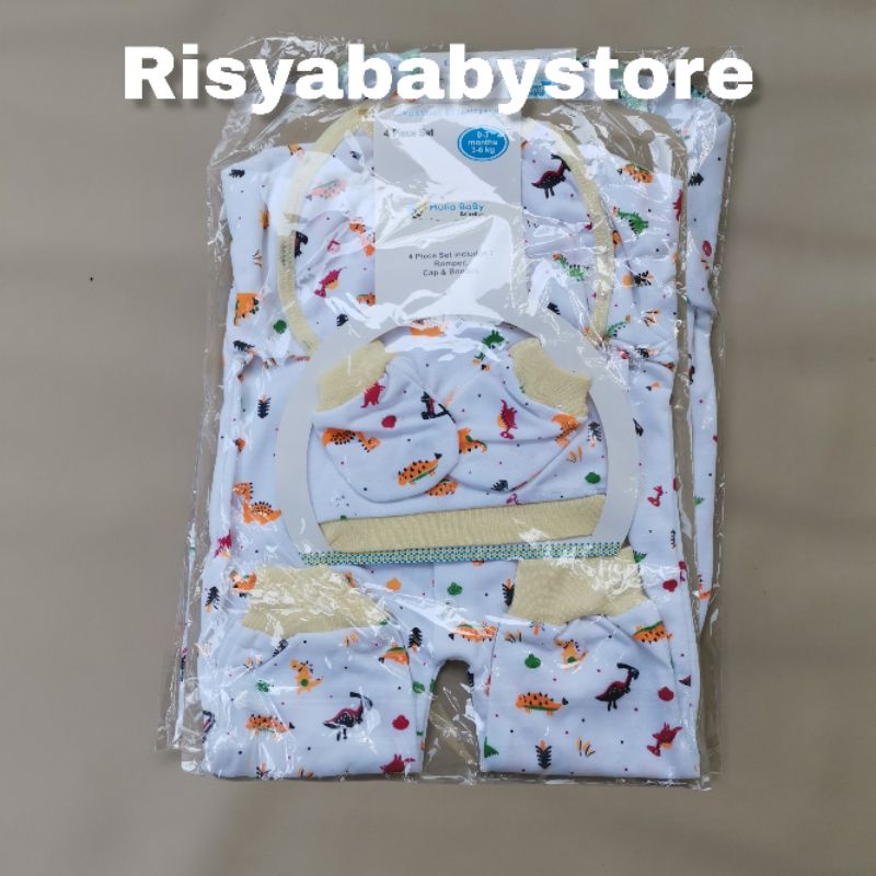 4 in 1 Sleepsuit bayi baru lahir / celemek bayi / sarung tangan bayi / topi bayi newborn