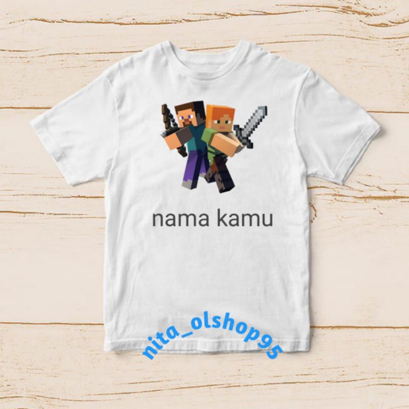 baju anak minecraft bisa pake nama / kaos anak promo