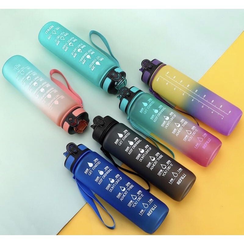 [100% ORIGINAL] BOTOL MINUM MOTIVASI VIRAL TRITAN 1L 1 LITER 1LITER FREE STICKER STIKER