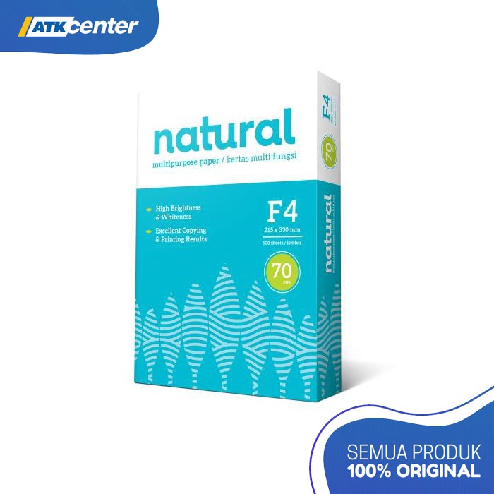 

Multipurpose paper / kertas multifungsi / HVS F4 NATURAL 70gr (1 rim)