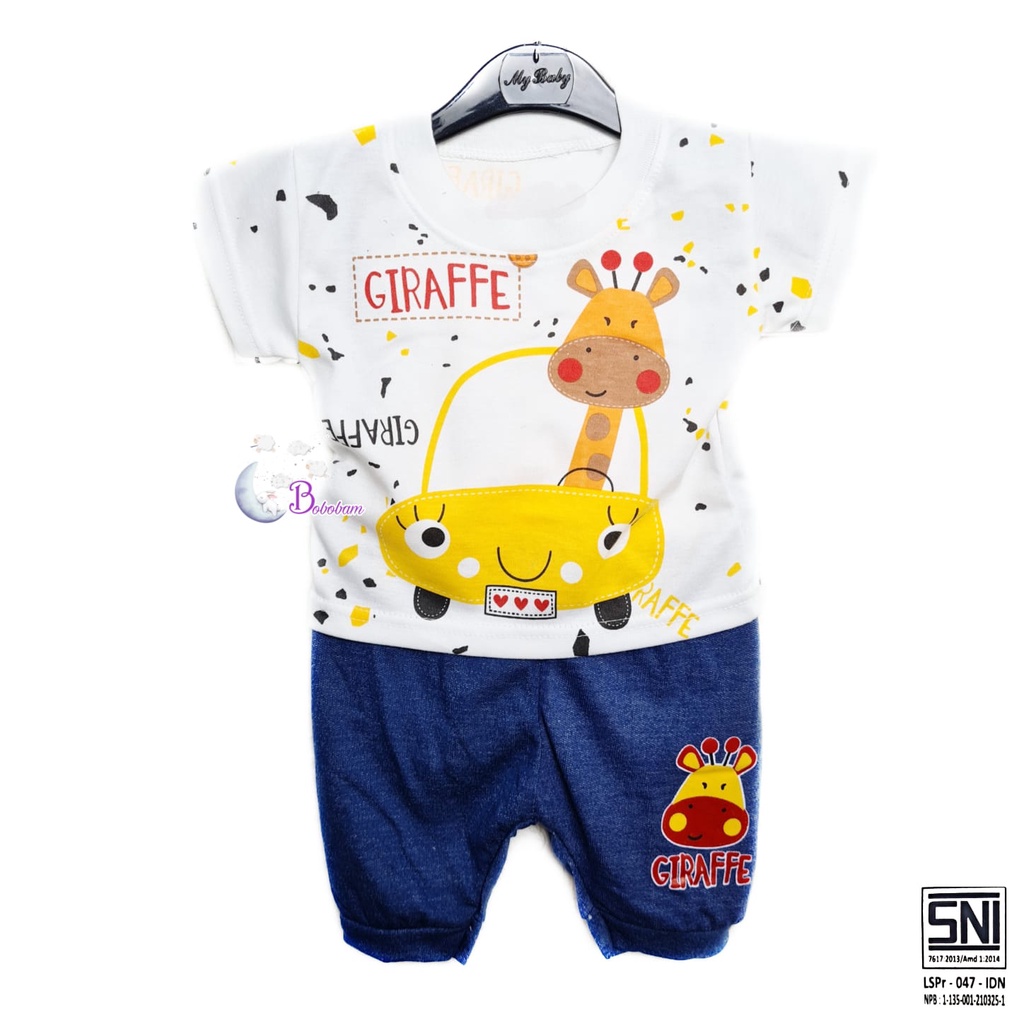 BOBOBAM BAJU BAYI LAKI LAKI  SETELAN ANAK COWO LUCU STELAN COWOK  6 12 BULAN  KEREN TRENDY KEKINIAN JERAPAH