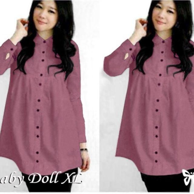 Kemeja fashion wanita - Babydoll XL-Pink