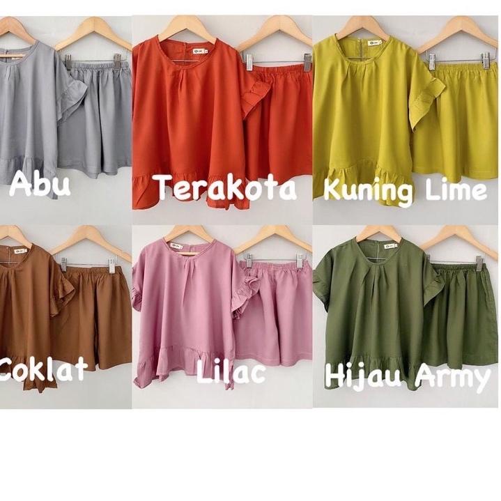 ™ ECER SETELAN FREYA POLOS - SET ANAK RAYON FREYA POLOS ◌