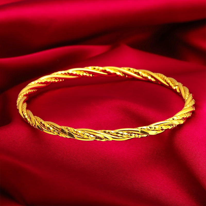 Gelang Model Twist Lapis Emas 24k Untuk Wanita