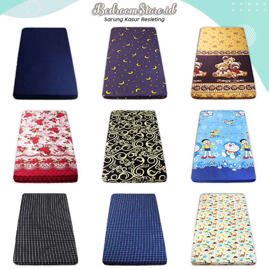 Sarung kasur resleting 160x200 tinggi 10/15/20/25/30 cm