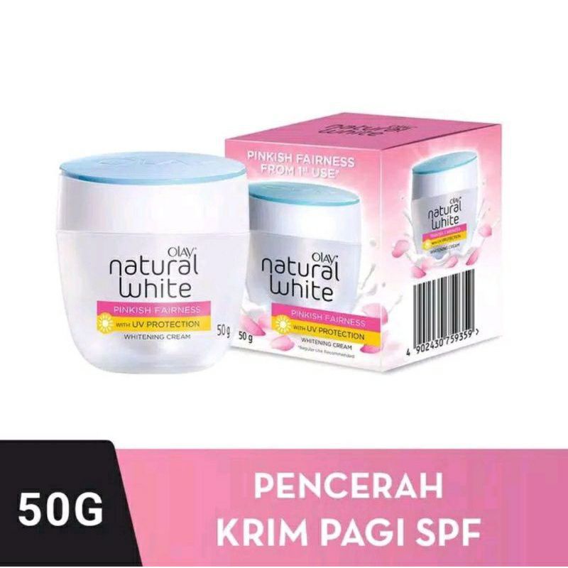 Olay Krim Pencerah Natural White Light UV Protection Day Cream & Night Cream - Olay Natural 50g
