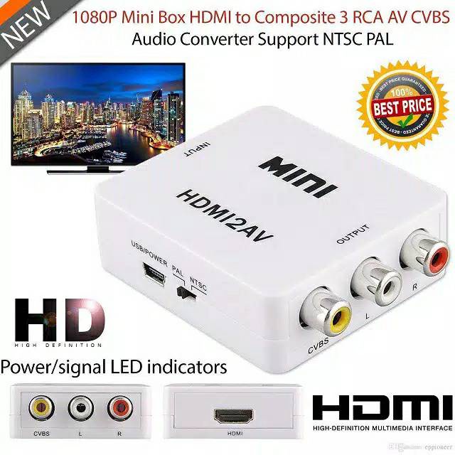 Converter hdmi TO AV support FULL HD 1080P / HDMI TO RCA