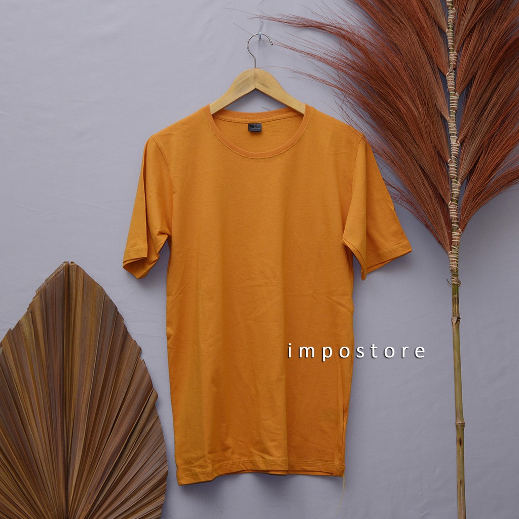 Kaos Polos Pria dan Wanita Cotton Combed 30s Kuning Mustard