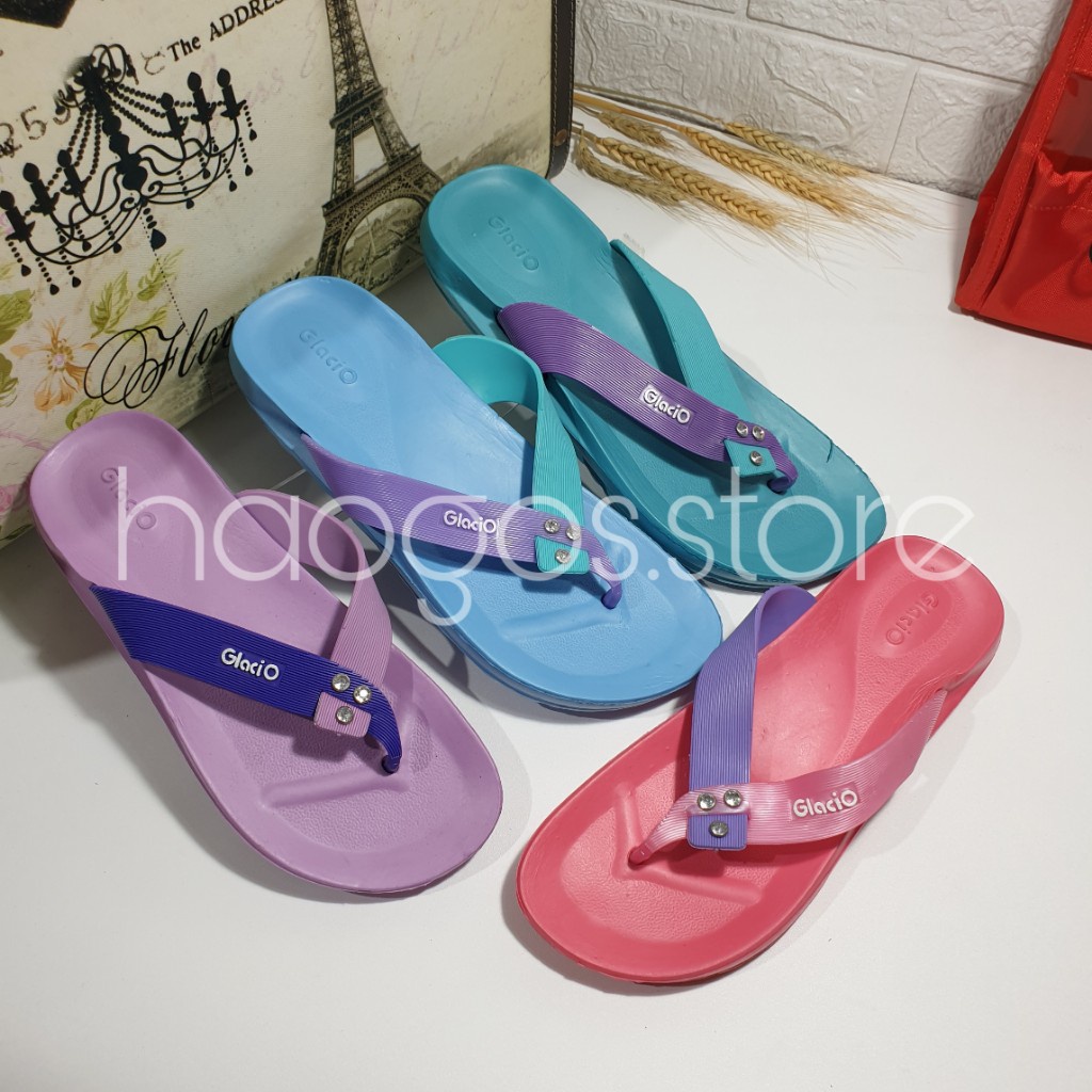 Sandal Jepit Silang Warna 3 Permata Simple Trendy g 2609 36-41