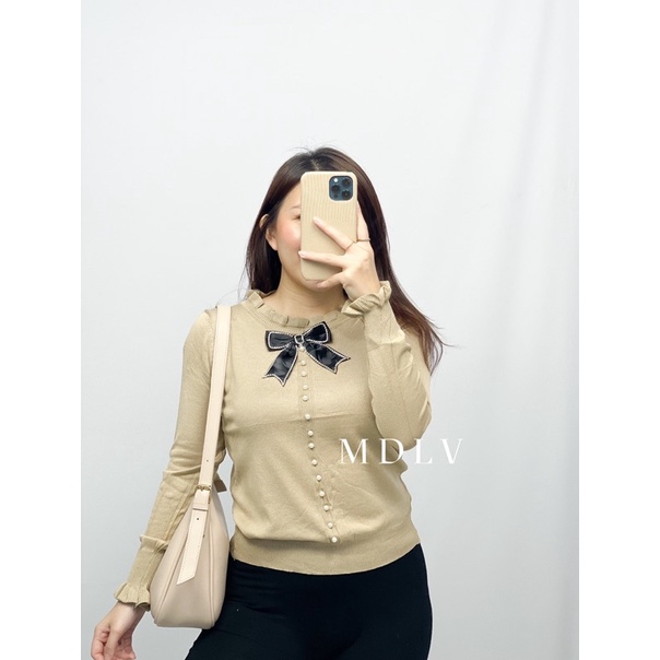 MDLV ~ 1027# Emanuela Knitted Top Atasan Blouse Rajut