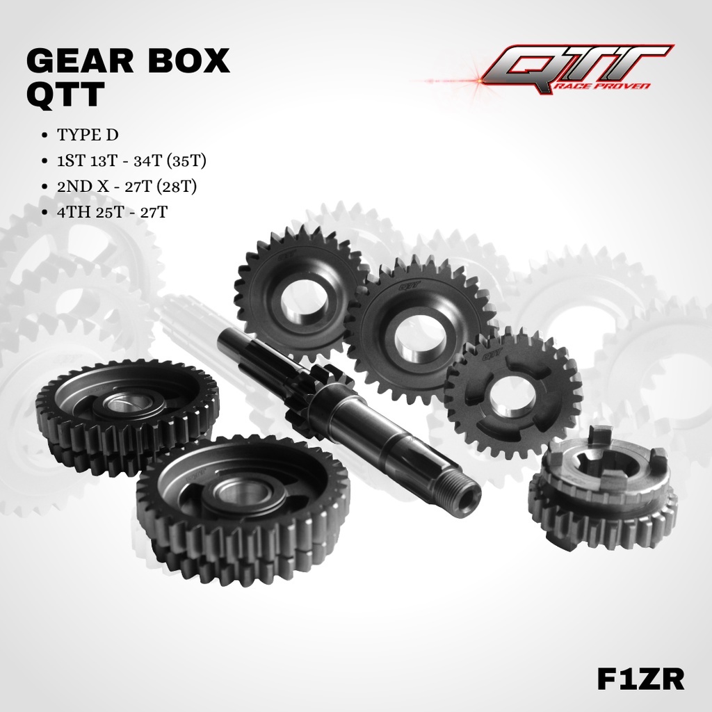 Gear Rasio gear box QTT f1zr type D 500M DRAG BIKE