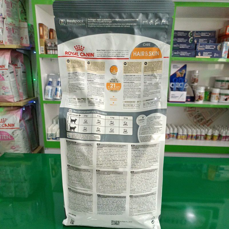 Royal Canin Hair &amp; Skin kemasan 2kg ( Freshpack)