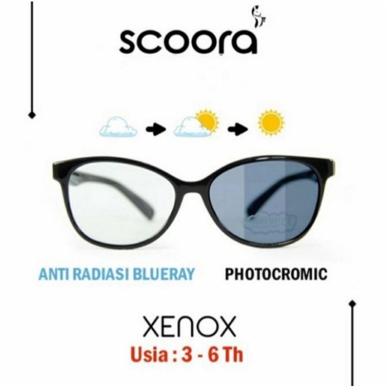 SCOORA Xenox Kacamata Anak Anti Radiasi dan Photocromic Sun Glasses