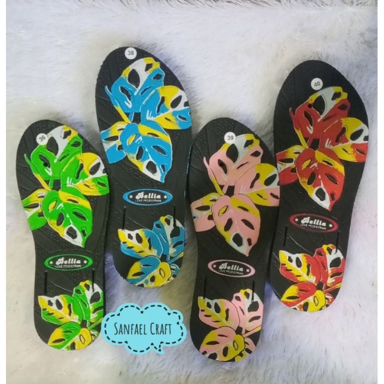 Alas wedges motif daun/ alas sandal