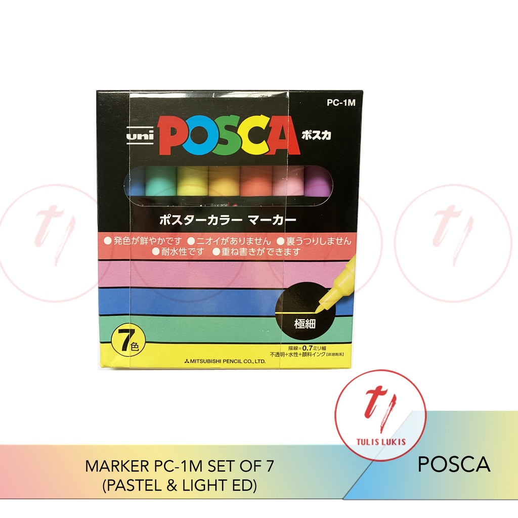 

Spidol Uni Posca Marker PC-1M Light & Pastel Set 7