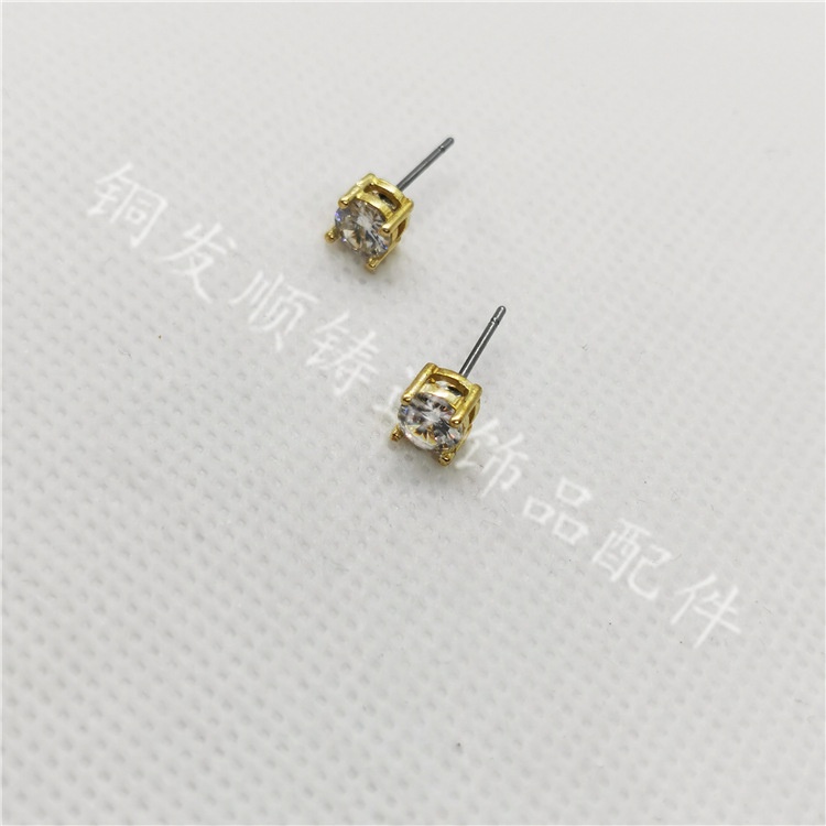 Anting Tusuk Aksen Zircon Untuk Wanita