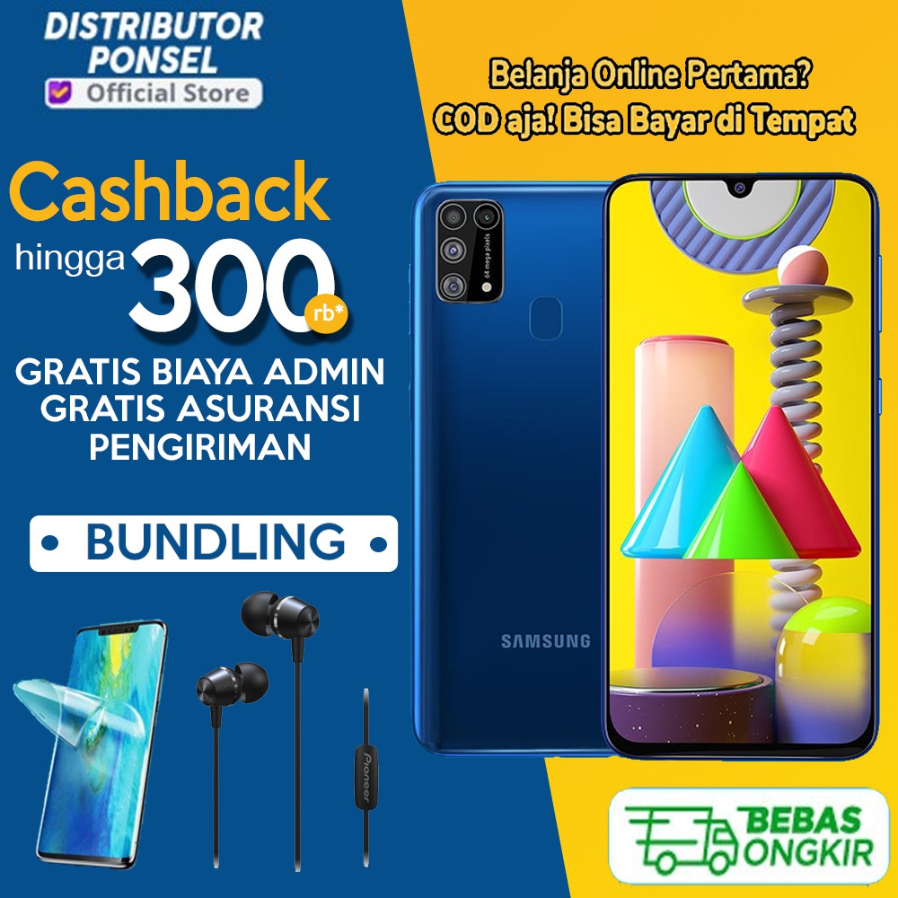 Samsung Galaxy M31 6/128GB Garansi Resmi SEIN Hitam Biru