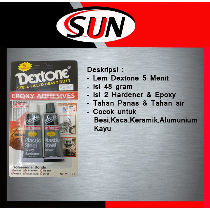 Lem Dextone Campur 5 Menit Besi Plastik Fiber Keramik Original Asli