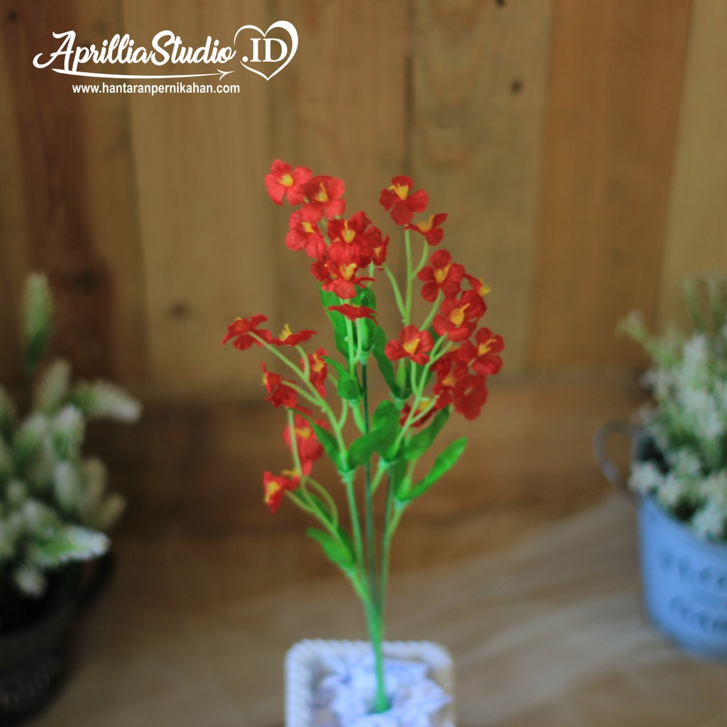 Bunga Plastik Artifisial Palsu Model - Jasmine Stem Bahan Kerajinan Untuk Dekorasi Rustic &amp; Craft