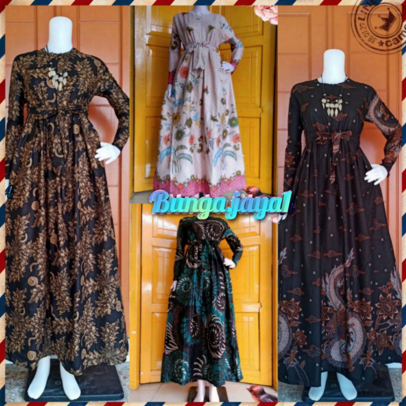 batik gamis  asli Pekalongan model terbaru dan masa kini.M L XL XXL./ld100-104-110-120