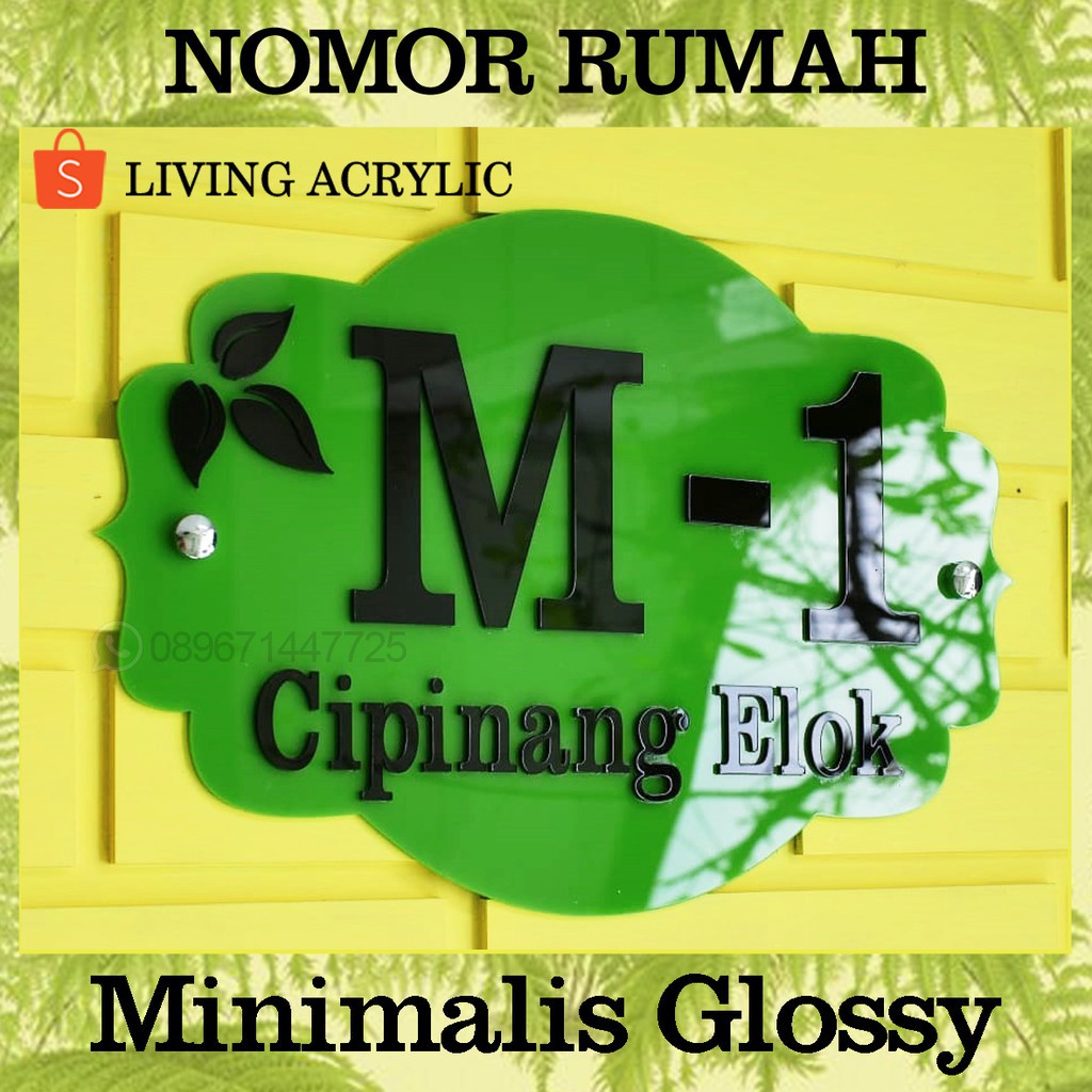 Nomor Rumah Minimalis Glossy