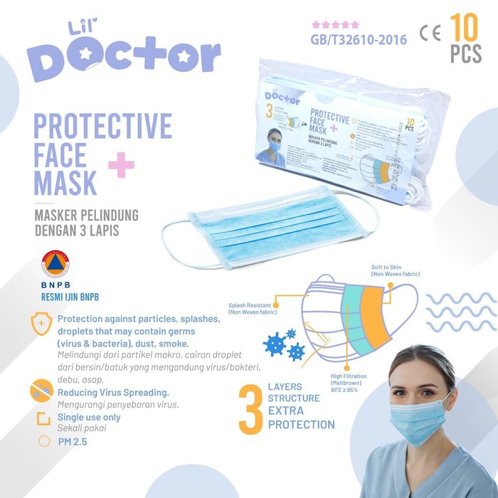 Lil' Doctor - Protective Face Mask 3ply (10pcs)