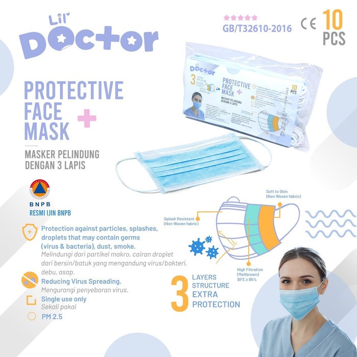 Lil' Doctor - Protective Face Mask 3ply (10pcs)