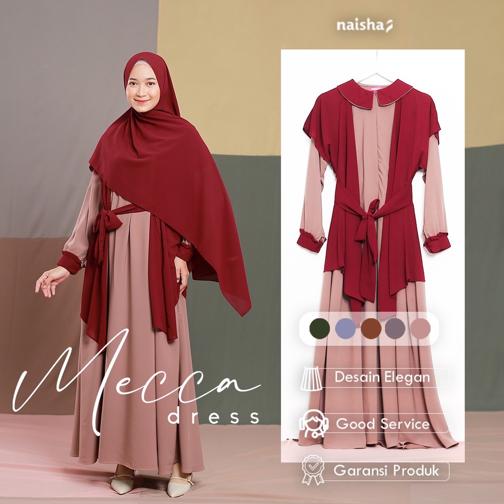 Naisha Official / Mecca Dress / Mecca Family Set / Gamis Couple / Gamis Mecca / Sarimbit Keluarga