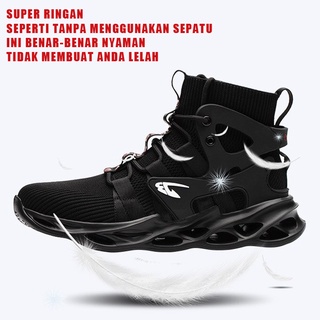 Sepatu Safety Boots Pria Cowok Touring High Cut Ujung Besi Kerja Proyek Ringan Lapangan Olahraga Outdoor Anti-smash 166