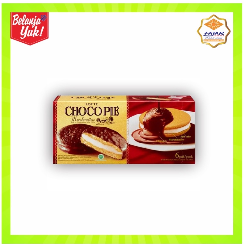 

Kue Coklat Lotte Chocopie Marshmallow Kemasan Box Isi 6 pcs 168 gr