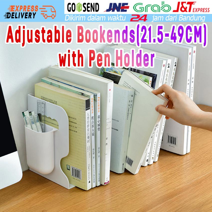 

Flexible Pembatas Stand Bookends Book End Rak Buku Organizer Map File dng Tempat Kotak Pensil Pena