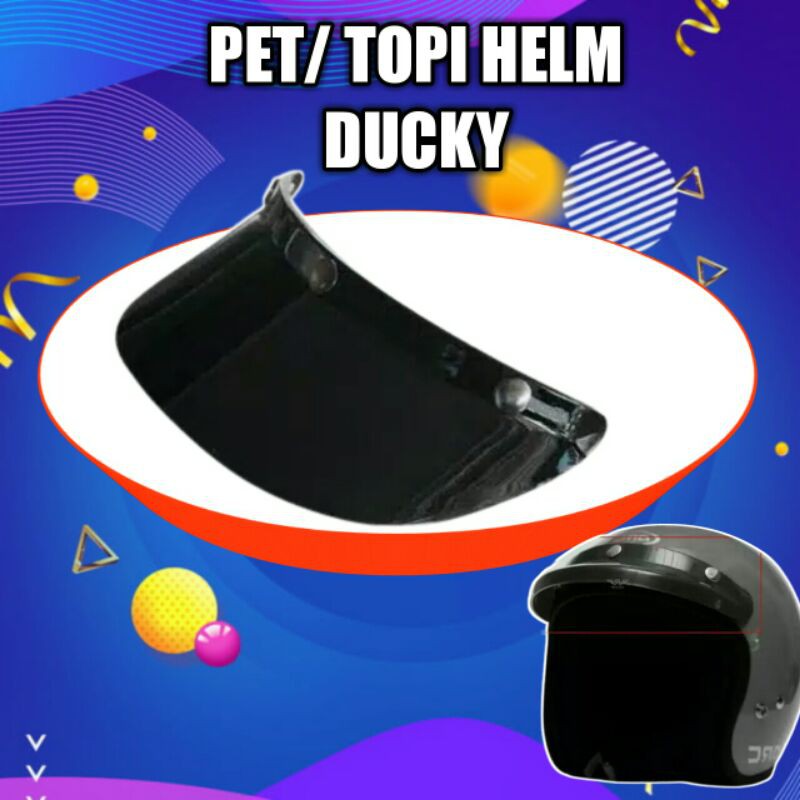 Pet Topi Helm Bogo Aksesoris  Helem Retro Helmet Motor Bebek Pendek Ducky