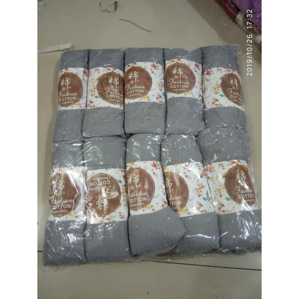 (COD) Hijab Pashmina Jilbab Bahan Katun  Arabian Shawl Cotton Import Quality Wide-C4 ABU-ABU