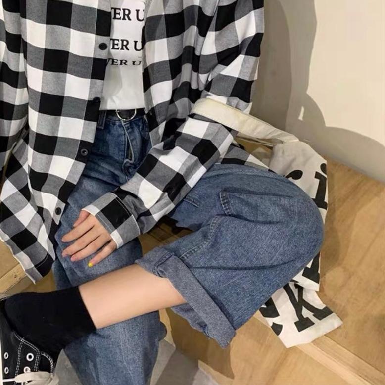 ✸ RN - KEMEJA CATUR // Kemeja Oversize Motif Kotak Lengan Panjang / Atasan Wanita / Baju Wanita / Pa