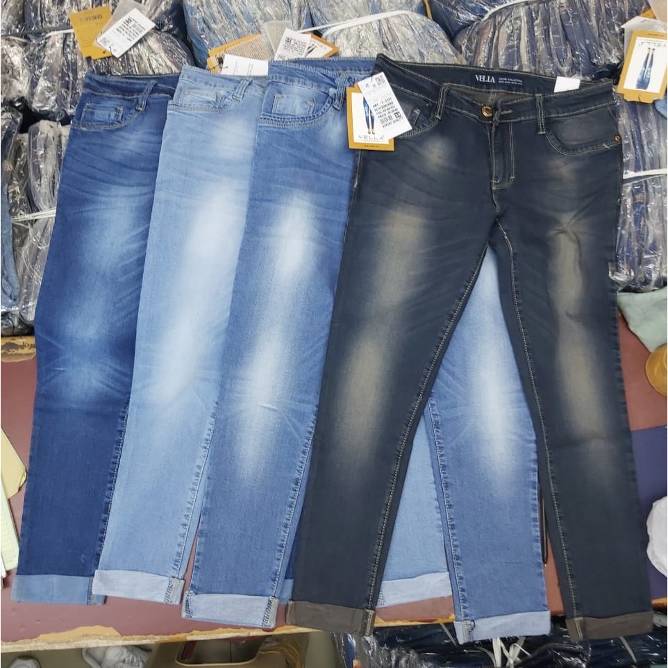  Celana  Soft Jeans  Wanita  Lipatan Biasa Shopee Indonesia