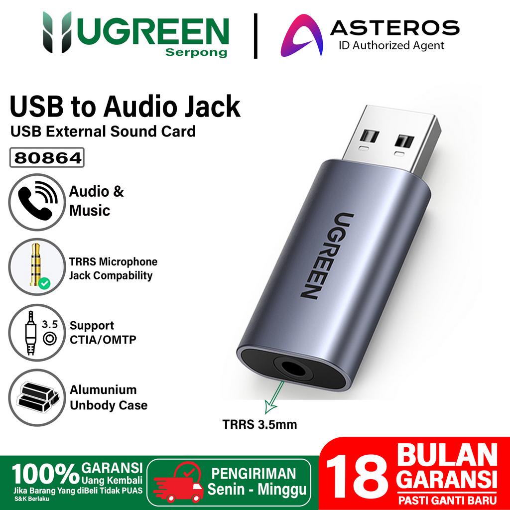 UGREEN Sound Card Eksternal USB to 3.5mm Untuk Komputer Laptop Nintendo Switch