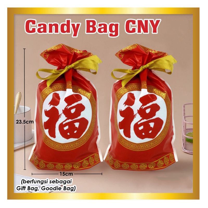 

Plastik Packing Imlek CNY / Candy Bag Serut / Goodie Bag