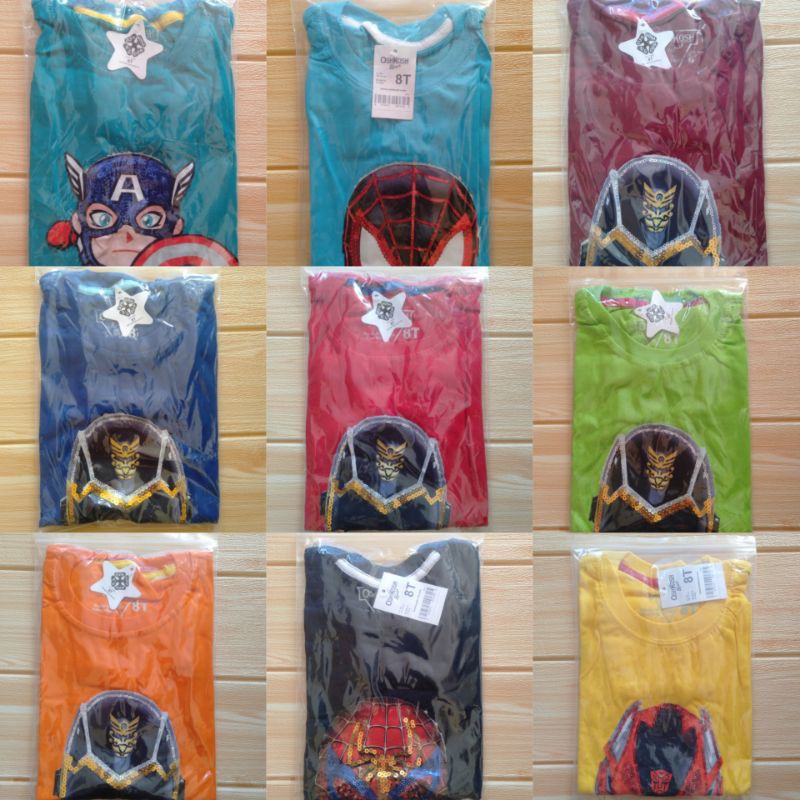 (COD) KAOS HERO LED USIA 2-7 TH (PILIH WARNA)