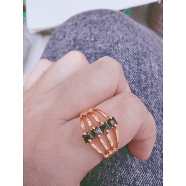 Cincin permata //cincin lapis emas //replika berlian //perhiasan wanita