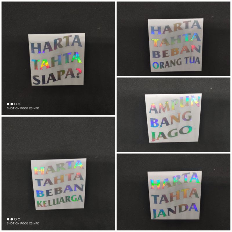 stiker harta tahta universal 6x6 siap kirim, case hp