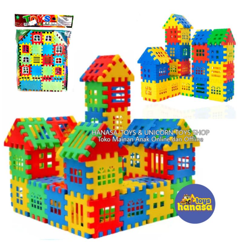 Blok rumah Puzzle Rumah lego rumah funny block