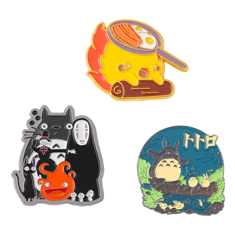 Bros Pin Desain Anime Totoro Howl 's Moving Castle 12 Gaya Untuk Aksesoris Pakaian