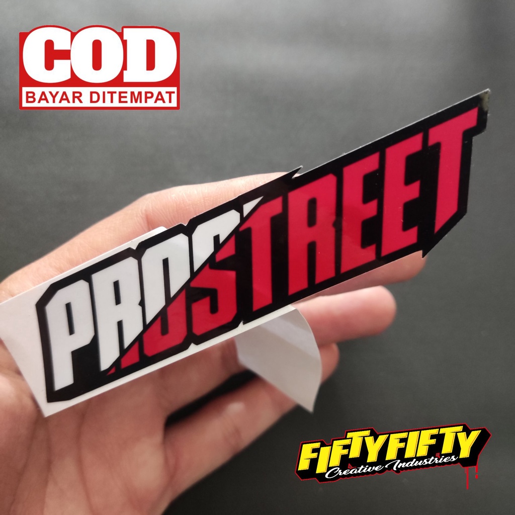 Stiker Print Cut PROSTREET Stiker Printing Laminasi Glossy Tahan Air Stiker Motor Mobil Helm Sudah Membentuk Pola Desain