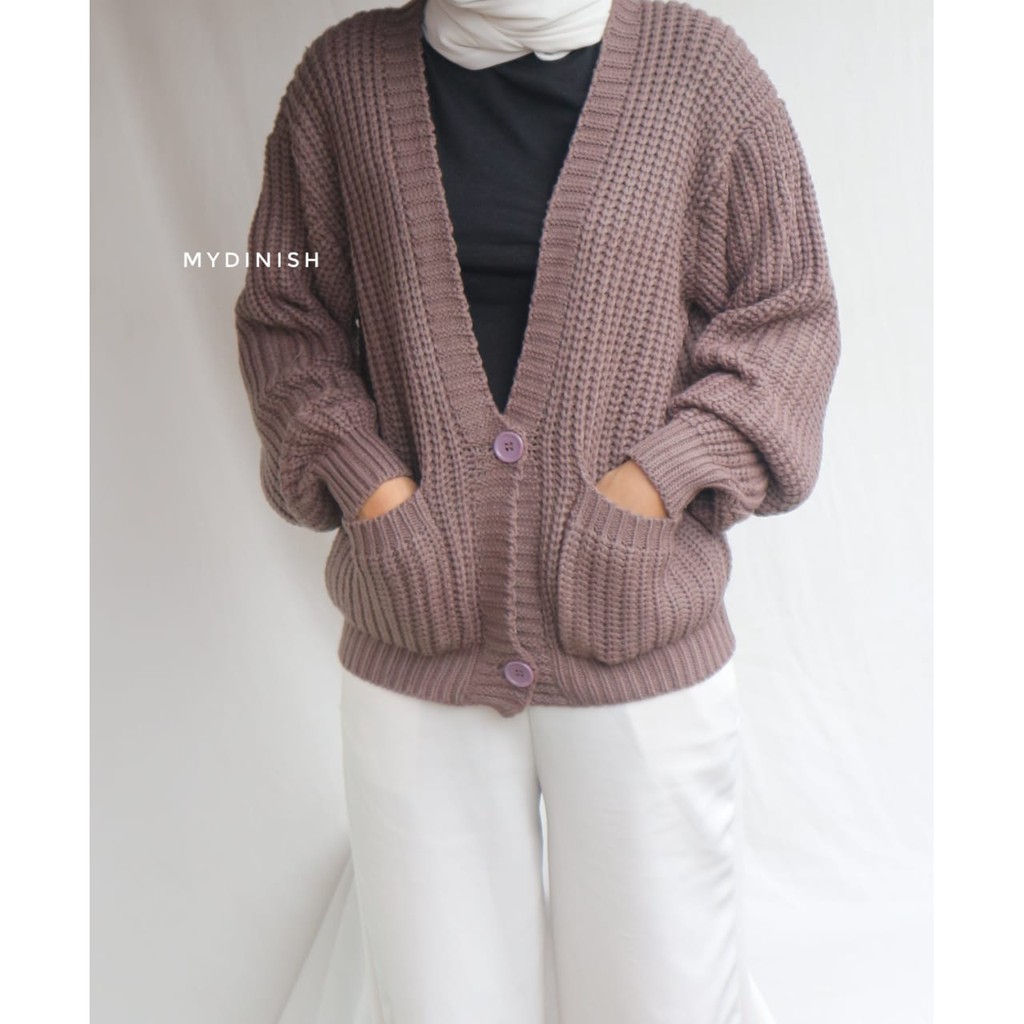 elle pocket cardy - Cardigan Wanita Rajut