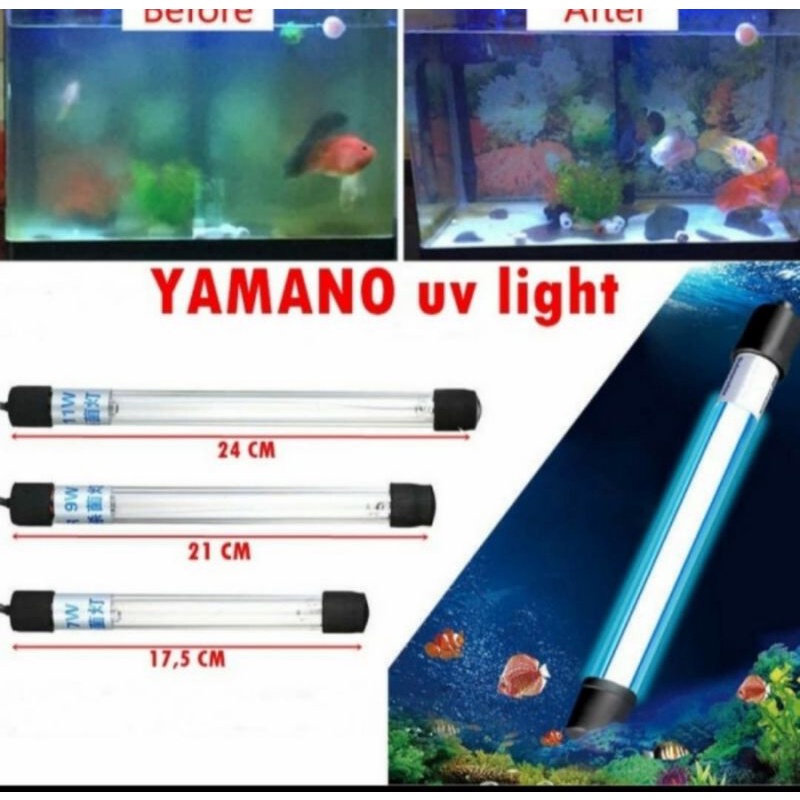 Lampu UV Akuarium Kolam ikan Anti Virus Jamur Bakteri Penjernih Air